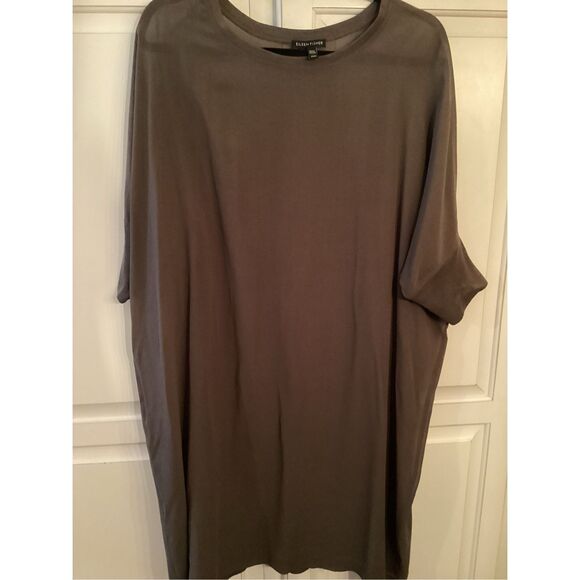 Eileen Fisher 100% Silk Sandwashed Top Dress Sz M Stretch Sheer - Picture 1 of 5